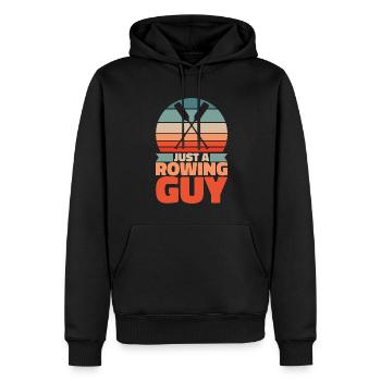 Rameur Juste un rameur - Sweat à capuche Premium bio Homme - noir - Devant - Nico (187cm)
