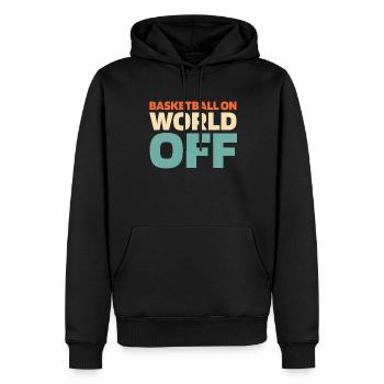 Basket-ball Basketballer Basket-ball sur World Off - Sweat à capuche Premium bio Homme - noir - Devant - Nico (187cm)