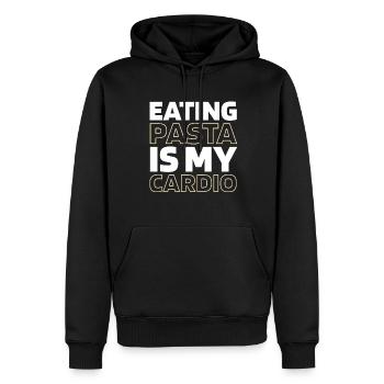Pasta Funny Cardio Quote - Männer Premium Bio Hoodie - Schwarz - Vorne - Nico (187cm)