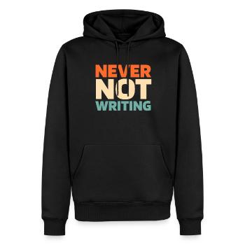 Écrivain Auteur - Sweat à capuche Premium bio Homme - noir - Devant - Nico (187cm)