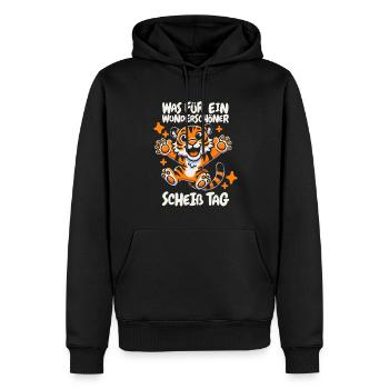 Tigre Belle Journée - Sweat à capuche Premium bio Homme - noir - Devant - Nico (187cm)