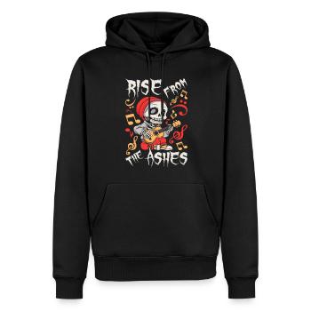 Ukulélé Squelette - Sweat à capuche Premium bio Homme - noir - Devant - Nico (187cm)