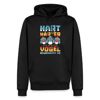 Ornithologues amateurs - Sweat à capuche Premium bio Homme - noir - Devant - Nico (187cm)