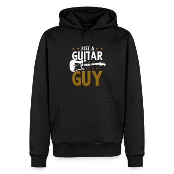 E Gitarre Elektrogitarre Just A Guitar Guy - Männer Premium Bio Hoodie - Schwarz - Vorne - Nico (187cm)