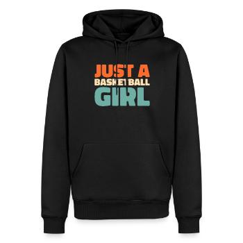 Basketteur Basketteur Juste Une Fille De Basket-ball - Sweat à capuche Premium bio Homme - noir - Devant - Nico (187cm)