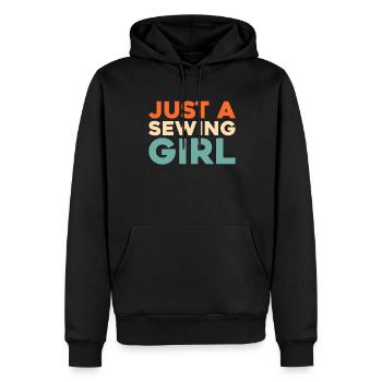 Machine à coudre juste une fille de couture - Sweat à capuche Premium bio Homme - noir - Devant - Nico (187cm)