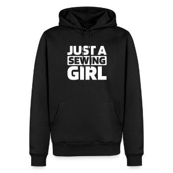 Machine à coudre juste une fille de couture - Sweat à capuche Premium bio Homme - noir - Devant - Nico (187cm)