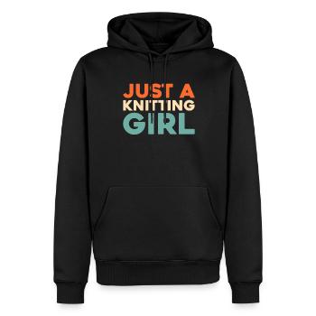 Frappée juste une fille de tricot - Sweat à capuche Premium bio Homme - noir - Devant - Nico (187cm)