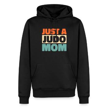 Judoka juste une maman de judo - Sweat à capuche Premium bio Homme - noir - Devant - Nico (187cm)