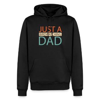 Birdwatcher Juste un papa ornithologue - Sweat à capuche Premium bio Homme - noir - Devant - Nico (187cm)