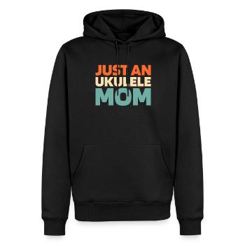 Ukulélé Juste une maman ukulélé - Sweat à capuche Premium bio Homme - noir - Devant - Nico (187cm)