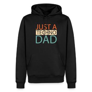 Techno Raver Just A Techno Dad - Sweat à capuche Premium bio Homme - noir - Devant - Nico (187cm)