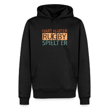 Rugby - Sweat à capuche Premium bio Homme - noir - Devant - Nico (187cm)