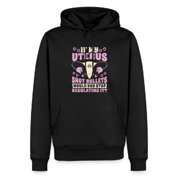 Feminist Feminismus If My Uterus Shot Bullets - Männer Premium Bio Hoodie - Schwarz - Vorne - Nico (187cm)