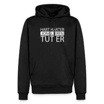 Jongleur - Sweat à capuche Premium bio Homme - noir - Devant - Nico (187cm)