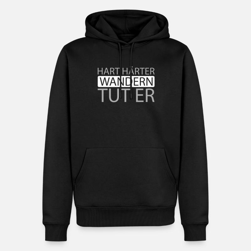 Wandern Wanderer - Männer Premium Bio Hoodie - Schwarz