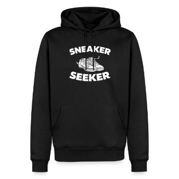 Baskets - Sweat à capuche Premium bio Homme - noir - Devant - Nico (187cm)