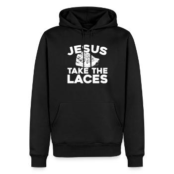 Baskets Christian - Sweat à capuche Premium bio Homme - noir - Devant - Nico (187cm)