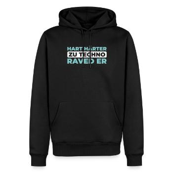 Techno Raver - Sweat à capuche Premium bio Homme - noir - Devant - Nico (187cm)