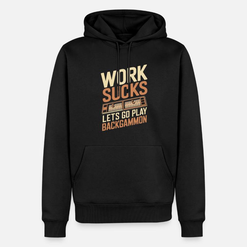 Backgammon - Sweat à capuche Premium bio Homme - noir