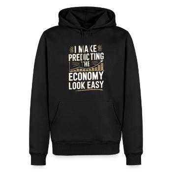 Économiste - Sweat à capuche Premium bio Homme - noir - Devant - Nico (187cm)