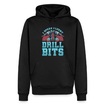 Drill - Men’s Premium Organic Hoodie - black - Front - Nico (187cm)
