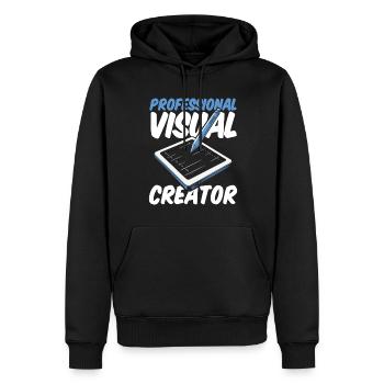 Designers - Sweat à capuche Premium bio Homme - noir - Devant - Nico (187cm)