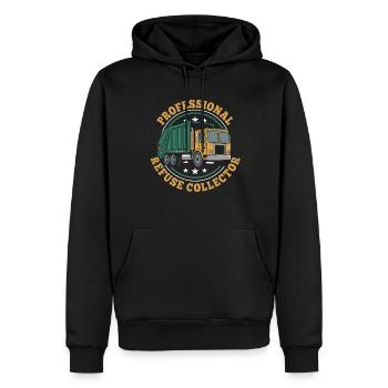 Éboueur éboueur - Sweat à capuche Premium bio Homme - noir - Devant - Nico (187cm)