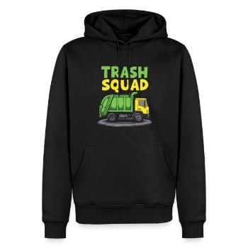 Éboueur Éboueur Squad - Sweat à capuche Premium bio Homme - noir - Devant - Nico (187cm)