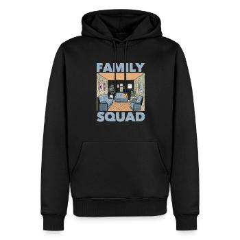 Thérapeute familial Kader - Sweat à capuche Premium bio Homme - noir - Devant - Nico (187cm)
