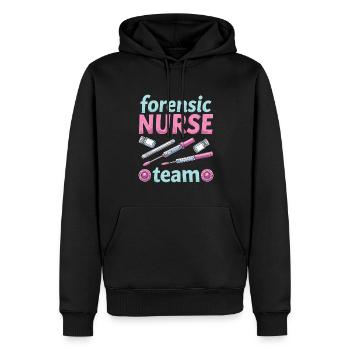 Forensic Nurse Team - Men’s Premium Organic Hoodie - black - Front - Nico (187cm)
