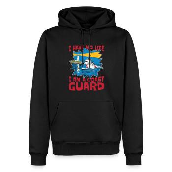 Garde-côte - Sweat à capuche Premium bio Homme - noir - Devant - Nico (187cm)