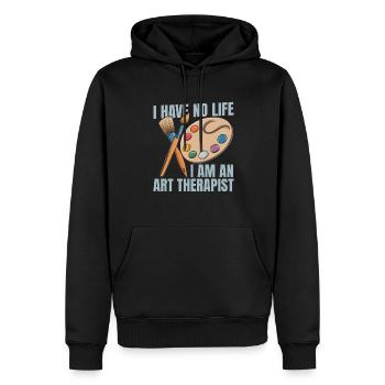 Art-thérapeute - Sweat à capuche Premium bio Homme - noir - Devant - Nico (187cm)