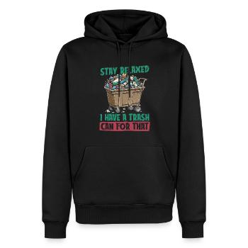 Éboueur éboueur - Sweat à capuche Premium bio Homme - noir - Devant - Nico (187cm)