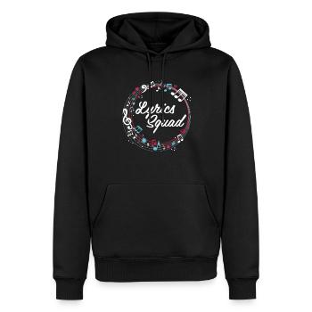 Équipe de rédacteurs - Sweat à capuche Premium bio Homme - noir - Devant - Nico (187cm)