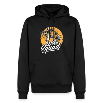 Lineman Kader - Männer Premium Bio Hoodie - Schwarz - Vorne - Nico (187cm)