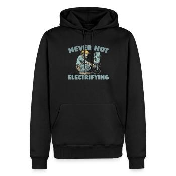 Electrician Electronics Technician - Men’s Premium Organic Hoodie - black - Front - Nico (187cm)