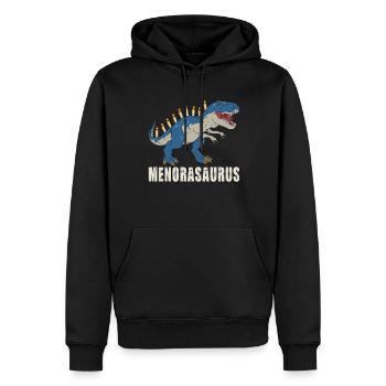 Menorasaurus Rex, TRex Chanukka Dinosaurier - Männer Premium Bio Hoodie - Schwarz - Vorne - Nico (187cm)