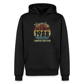 Legendary since October 1988 - Geburtstag - Männer Premium Bio Hoodie - Schwarz - Vorne - Nico (187cm)