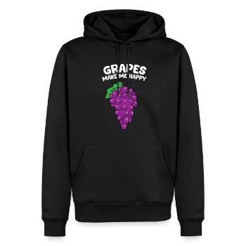 Raisin - Grapes make me happy - Sweat à capuche Premium bio Homme - noir - Devant - Nico (187cm)