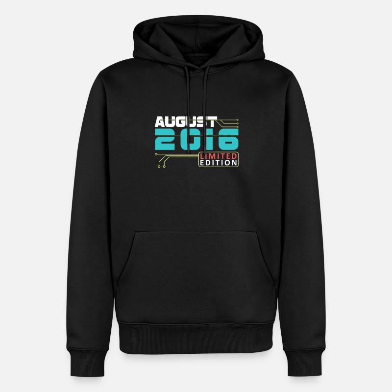 Août 2016 - Anniversaire en août - Sweat à capuche Premium bio Homme - noir