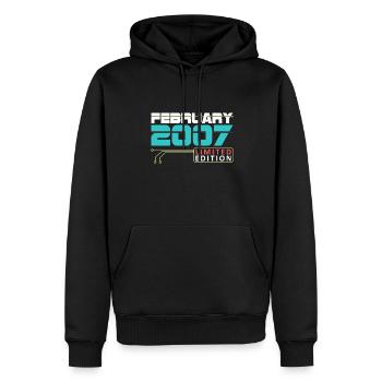 February 2007 - Birthday in February - Men’s Premium Organic Hoodie - black - Front - Nico (187cm)