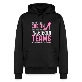 Ich Bin Stolze Chefin Eines Ungeheuer - Männer Premium Bio Hoodie - Schwarz - Vorne - Nico (187cm)