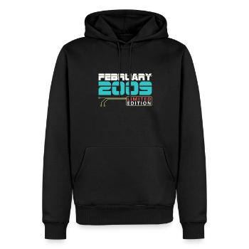 Février 2009 - Anniversaire en février - Sweat à capuche Premium bio Homme - noir - Devant - Nico (187cm)