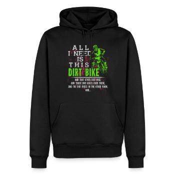 Dirt Bike - Männer Premium Bio Hoodie - Schwarz - Vorne - Nico (187cm)