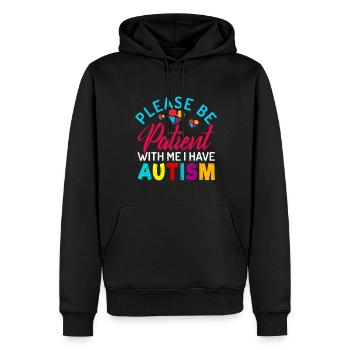 Autism - Men’s Premium Organic Hoodie - black - Front - Nico (187cm)