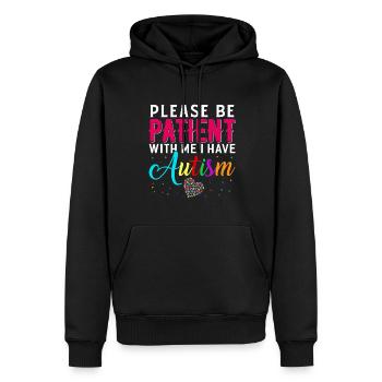 Autist Autismus Autisten Autistisch Geschenk - Männer Premium Bio Hoodie - Schwarz - Vorne - Nico (187cm)
