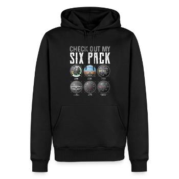 Pilote d’avion volant Cadeau d’aéroport - Sweat à capuche Premium bio Homme - noir - Devant - Nico (187cm)