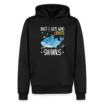 Shark - Männer Premium Bio Hoodie - Schwarz - Vorne - Nico (187cm)