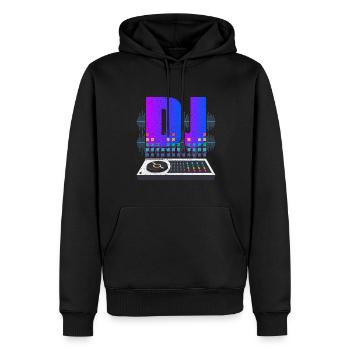 DISC-JOCKEY - Sweat à capuche Premium bio Homme - noir - Devant - Nico (187cm)